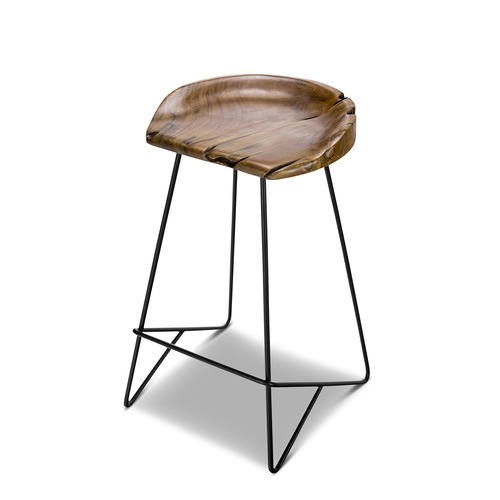 66cm Nero Metal Counter Barstool